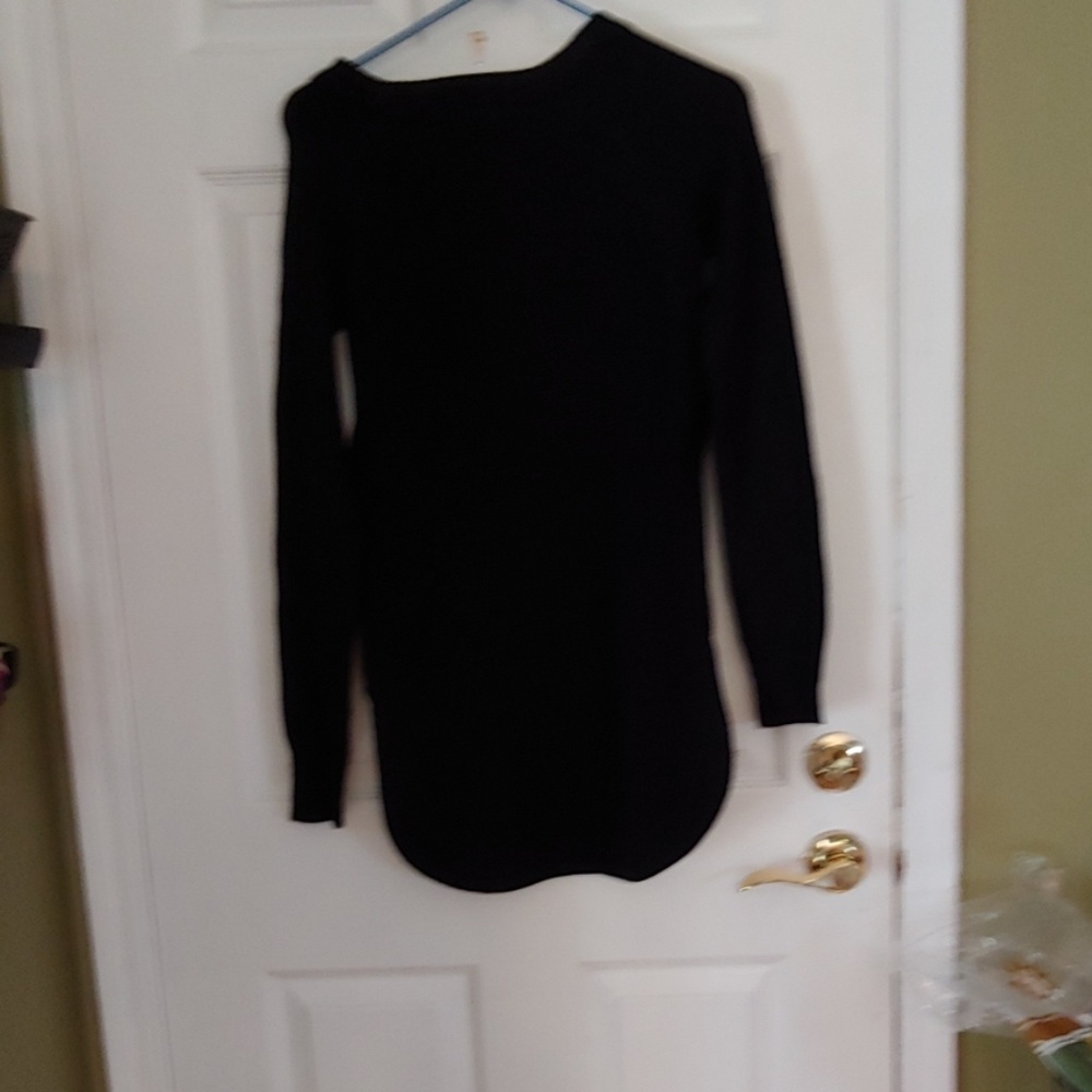 Navy blue sweater. With zipper on each side